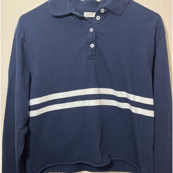 John Galt Navy Blue Striped Polo - Classic Casual Cool, Small - Picture 3 of 5